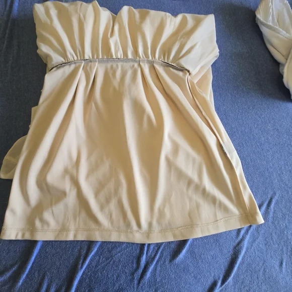 Forever 21 HI LO/HA Cream & Black Elegant Strapless Dress, NWT, Size S - Picture 7 of 11